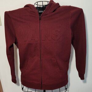 Vans boy's maroon zip-up hoodie jacket, excellent condition, size L